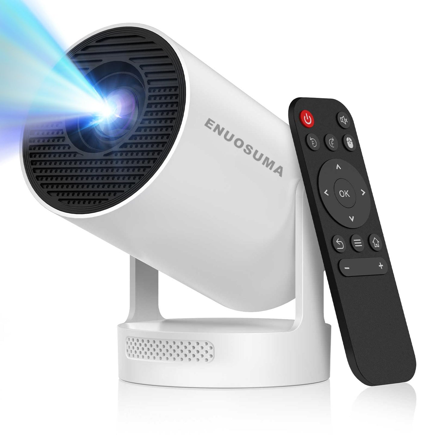 Mini Projector Product Description Mini Projector with WiFi and Bluetooth, built-in apps, supports 1080P resolution. Portable movie projector with 130-inch large display, ideal for home theater use. Compatible with TV Stick, HDMI, USB, smartphones an
