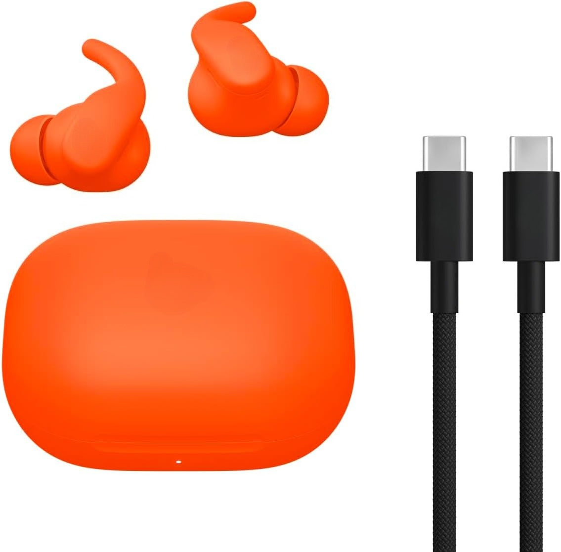 Wireless Sports Earbuds with Active Noise Cancellation, Secure Fit Ear Wings, Up to 30 Hours Battery Life, Sweatproof & Waterproof Design, Compatible with Most Smart Devices, Spark Orange