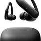 Wireless sports earbuds with active noise cancellation, equipped with stable fit ear hooks. Total battery life up to 45 hours with charging case, sweat and water resistant design, built-in heart rate monitoring function, Jet Black