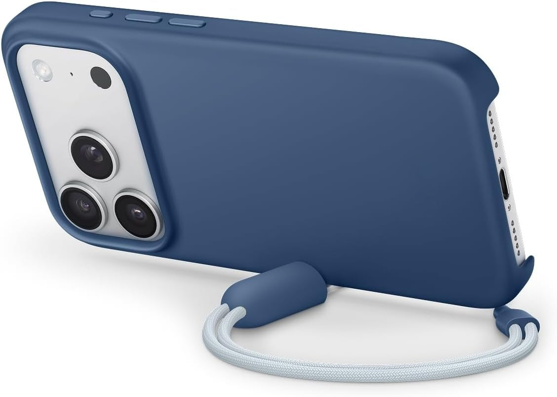 Slim Phone Case Compatible with iPhone 17 Pro, Built-in MagSafe Magnetic Design, Supports Camera Control Function, Anti-fingerprint Matte Surface, Soft Microfiber Inner Lining, Bedrock Blue
