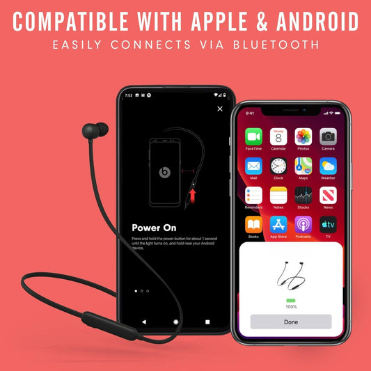 Wireless Magnetic Neckband Earbuds, Equipped with Advanced Wireless Chip, Class 1 Bluetooth Connection, Up to 12 Hours Playback Time, Built-in Microphone for Clear Calls, Classic Black