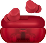 Wireless Bluetooth In-Ear Earbuds, Up to 18 Hours Long Battery Life, Built-in Microphone for Clear Calls, Widely Compatible with Most Smart Devices, Transparent Red
