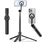68 Inch Magnetic Selfie Stick Tripod, Aluminum Alloy Strong Magnetic Phone Holder, 360° Rotatable Portable Phone Tripod Stand with Metal Ring & Rechargeable Wireless Remote, Universal for All Smartphones, Beige Gray