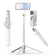 68 Inch Magnetic Selfie Stick Tripod, Aluminum Alloy Strong Magnetic Phone Holder, 360° Rotatable Portable Phone Tripod Stand with Metal Ring & Rechargeable Wireless Remote, Universal for All Smartphones, Beige Gray