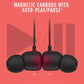 Wireless Magnetic Neckband Earbuds, Equipped with Advanced Wireless Chip, Class 1 Bluetooth Connection, Up to 12 Hours Playback Time, Built-in Microphone for Clear Calls, Classic Black