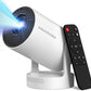 Mini Projector Product Description Mini Projector with WiFi and Bluetooth, built-in apps, supports 1080P resolution. Portable movie projector with 130-inch large display, ideal for home theater use. Compatible with TV Stick, HDMI, USB, smartphones an