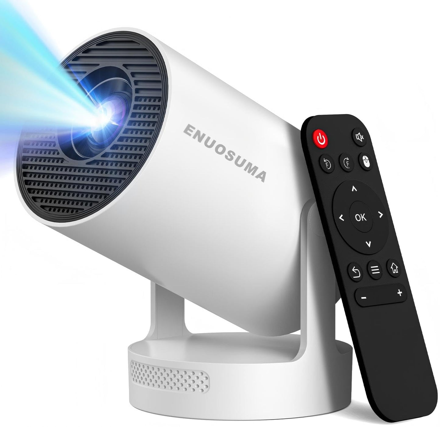 Mini Projector Product Description Mini Projector with WiFi and Bluetooth, built-in apps, supports 1080P resolution. Portable movie projector with 130-inch large display, ideal for home theater use. Compatible with TV Stick, HDMI, USB, smartphones an