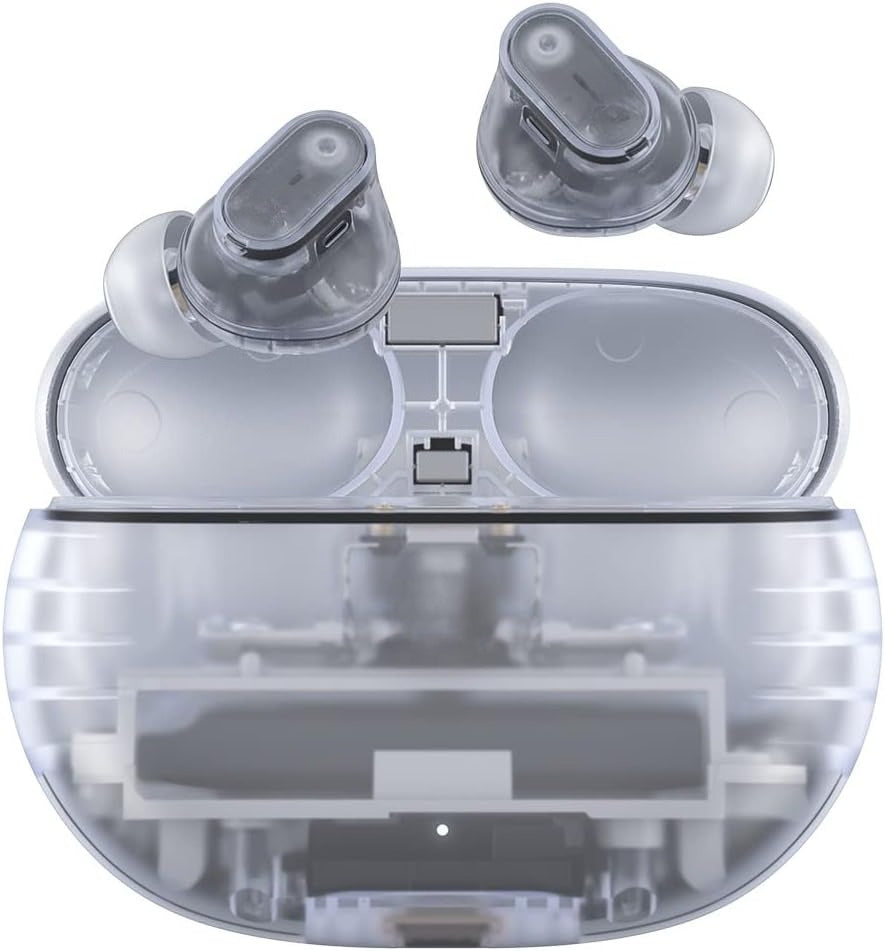 True Wireless Noise Cancelling Earbuds, wide compatibility with mainstream devices, built-in microphone for hands-free calls, sweat-proof design, supports spatial audio immersive sound effect, Black/Gold