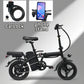 🍁Electric Bike 48V Battery, Brushless Motor, 15-20MPH, Folding Electric Bicycle for Adults, Lightweight Commuter E-Bike with Removable Lithium Battery, Suitable for Urban Commuting, The Best Choice for A Gift, Easy Assemble, Portable Compact Design