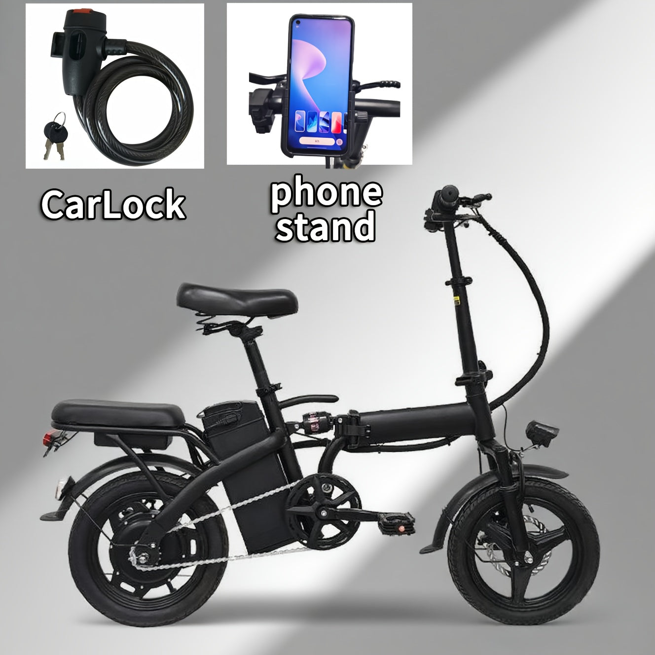 🍁Electric Bike 48V Battery, Brushless Motor, 15-20MPH, Folding Electric Bicycle for Adults, Lightweight Commuter E-Bike with Removable Lithium Battery, Suitable for Urban Commuting, The Best Choice for A Gift, Easy Assemble, Portable Compact Design