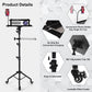 Rolling Laptop Tripod Stand with 2 Shelves, Adjustable Height 25.9 to 51.8 Inch Portable Projector Floor Stand with Phone Holder