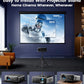Built-in Apps & 4K Supported Smart Outdoor Projector, WiFi & Bluetooth Movie Projector, Dual Speakers with Stereo Sound, Auto Focus Function, Pre-installed Video Streaming Apps, Multi-functional Home Cinema Projector