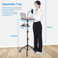 Rolling Laptop Tripod Stand with 2 Shelves, Adjustable Height 25.9 to 51.8 Inch Portable Projector Floor Stand with Phone Holder