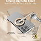 68 Inch Magnetic Selfie Stick Tripod, Aluminum Alloy Strong Magnetic Phone Holder, 360° Rotatable Portable Phone Tripod Stand with Metal Ring & Rechargeable Wireless Remote, Universal for All Smartphones, Beige Gray