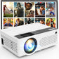 1080P Full HD Portable Mini Projector, Bluetooth Enabled Movie Projector, Compatible with TV Stick, Smartphone, PC, Game Console, Support HDMI & USB Connection, Suitable for Indoor and Outdoor Use, Comes with Projector Screen