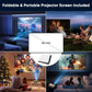 1080P Full HD Portable Mini Projector, Bluetooth Enabled Movie Projector, Compatible with TV Stick, Smartphone, PC, Game Console, Support HDMI & USB Connection, Suitable for Indoor and Outdoor Use, Comes with Projector Screen