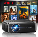 Built-in Apps & 4K Supported Smart Outdoor Projector, WiFi & Bluetooth Movie Projector, Dual Speakers with Stereo Sound, Auto Focus Function, Pre-installed Video Streaming Apps, Multi-functional Home Cinema Projector