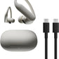Wireless sports earbuds with active noise cancellation, equipped with stable fit ear hooks. Total battery life up to 45 hours with charging case, sweat and water resistant design, built-in heart rate monitoring function, Jet Black