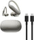 Wireless sports earbuds with active noise cancellation, equipped with stable fit ear hooks. Total battery life up to 45 hours with charging case, sweat and water resistant design, built-in heart rate monitoring function, Jet Black