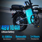 🍁Electric Bike 48V Battery, Brushless Motor, 15-20MPH, Folding Electric Bicycle for Adults, Lightweight Commuter E-Bike with Removable Lithium Battery, Suitable for Urban Commuting, The Best Choice for A Gift, Easy Assemble, Portable Compact Design