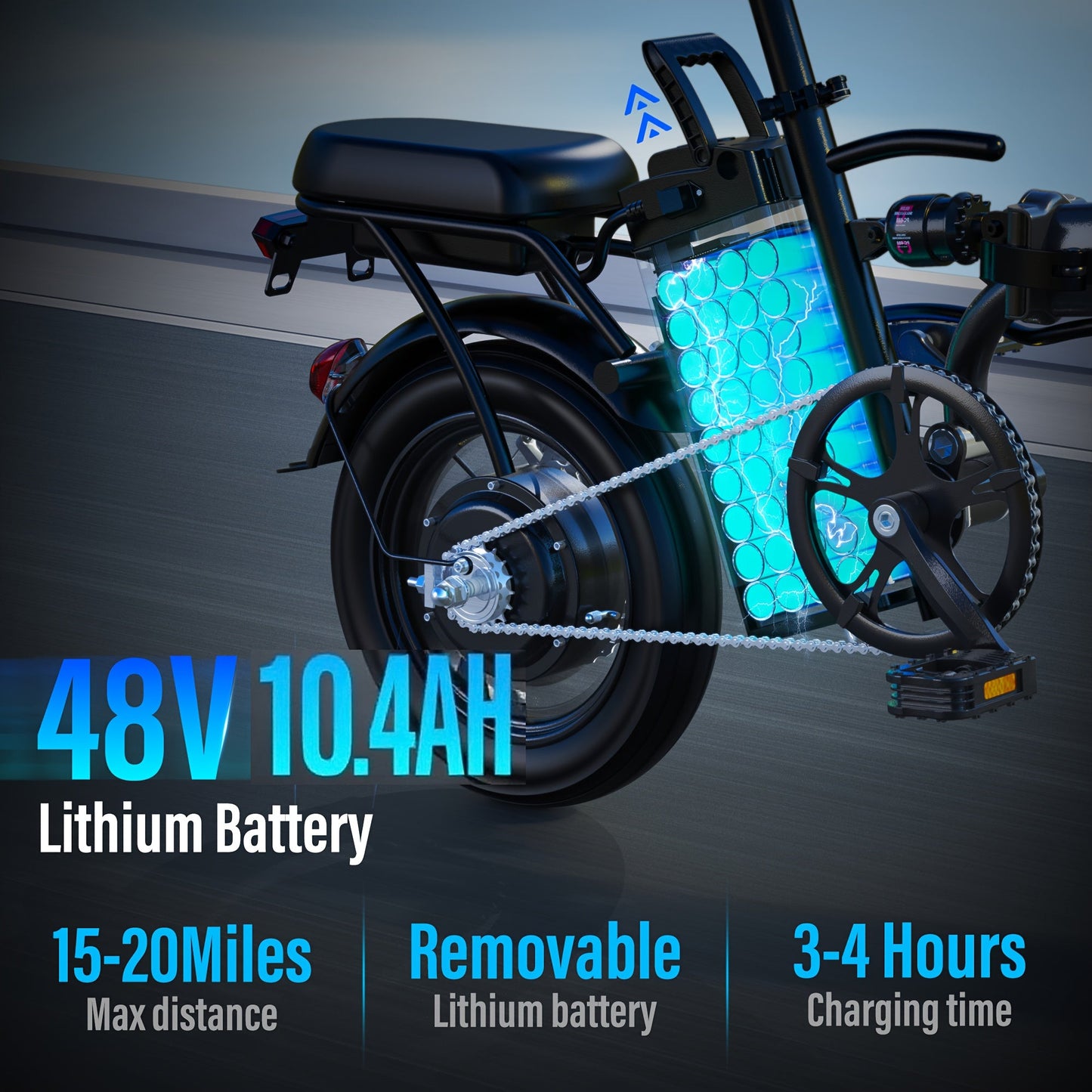 🍁Electric Bike 48V Battery, Brushless Motor, 15-20MPH, Folding Electric Bicycle for Adults, Lightweight Commuter E-Bike with Removable Lithium Battery, Suitable for Urban Commuting, The Best Choice for A Gift, Easy Assemble, Portable Compact Design